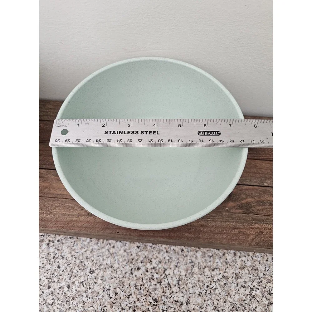 4 Green Speckle Plastic All Purpose Bowls Serving Pasta Mixing Prep
